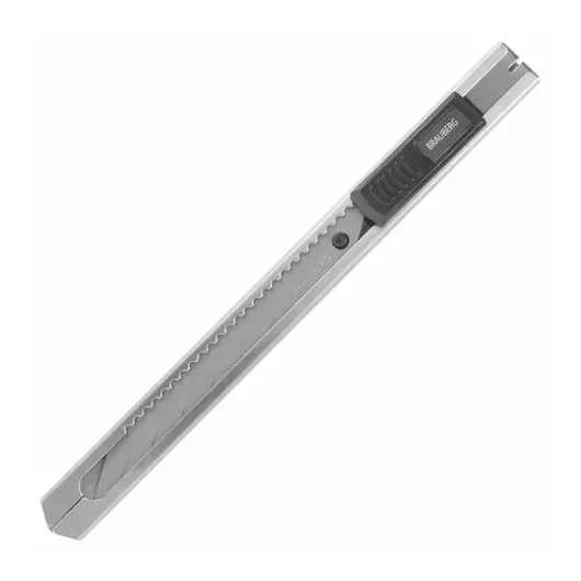 Нож канцелярский 9 мм BRAUBERG &quot;Extra 30&quot;, металлический, лезвие 30°, автофиксатор, подвес, 237084, фото 1