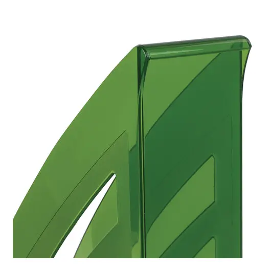 Лоток вертикальный для бумаг BRAUBERG &quot;Office style&quot;, 245х90х285 мм, тонированный зеленый, 237284, фото 6