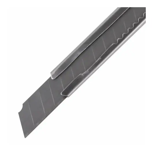 Нож канцелярский 9 мм STAFF, усиленный, металлический корпус, автофиксатор, клип, 237081, фото 5