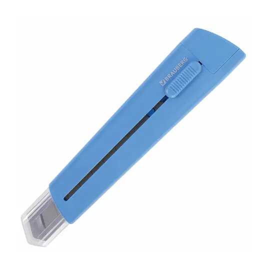 Нож канцелярский 18 мм BRAUBERG &quot;Delta&quot;, автофиксатор, цвет корпуса голубой, блистер, 237087, фото 1