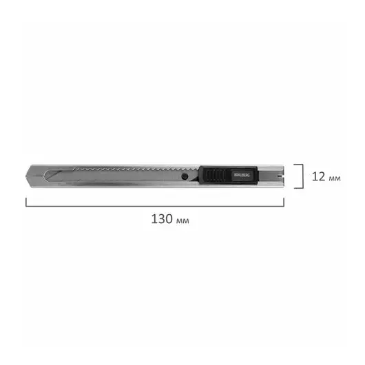 Нож канцелярский 9 мм BRAUBERG &quot;Extra 30&quot;, металлический, лезвие 30°, автофиксатор, подвес, 237084, фото 9