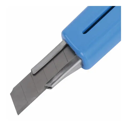 Нож канцелярский 9 мм BRAUBERG &quot;Delta&quot;, автофиксатор, цвет корпуса голубой, блистер, 237086, фото 5