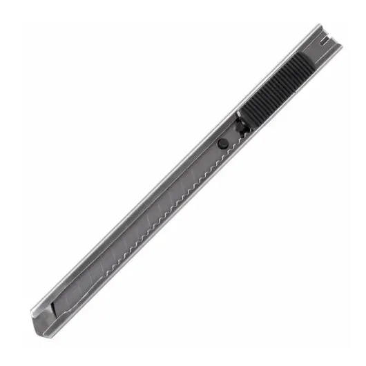 Нож канцелярский 9 мм STAFF, усиленный, металлический корпус, автофиксатор, клип, 237081, фото 1