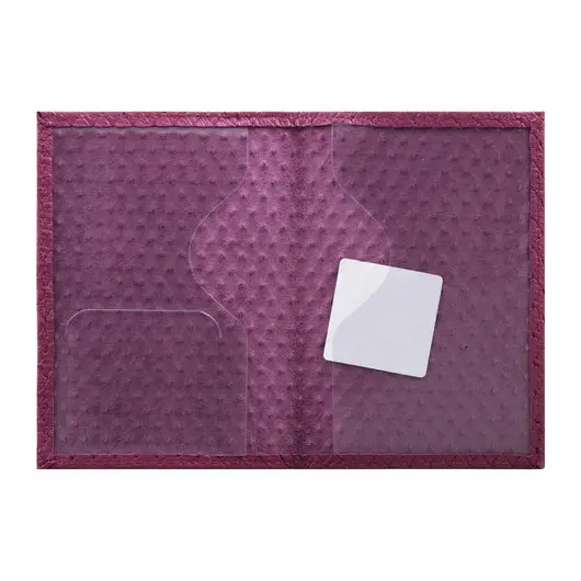 Обложка для паспорта натуральная кожа плетенка, &quot;PASSPORT&quot;, розовая, STAFF, 237203, фото 2