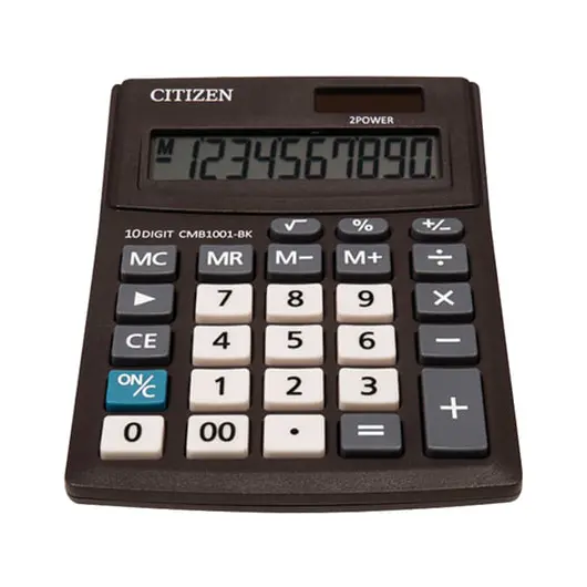 Калькулятор настольный CITIZEN BUSINESS LINE CMB1001BK, МАЛЫЙ (136x100 мм), 10 разрядов, двойное питание, фото 2