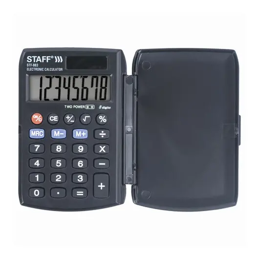 Калькулятор карманный STAFF STF-883 (95х62 мм), 8 разрядов, двойное питание, 250196, фото 2