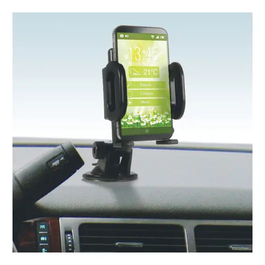 Держатель автомобильный универсальный DEFENDER Car holder 101+, зажим 55-120 мм, на стекло/панель, 29101, фото 3