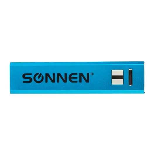 Аккумулятор внешний SONNEN POWERBANK V61С, 2600 mAh, литий-ионный, синий, алюминиевый, 262747, фото 2