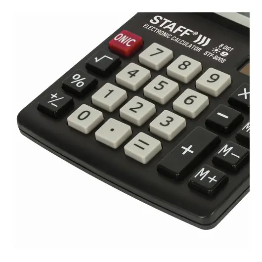 Калькулятор настольный STAFF STF-8008, КОМПАКТНЫЙ (113х87 мм), 8 разрядов, двойное питание, 250147, фото 8