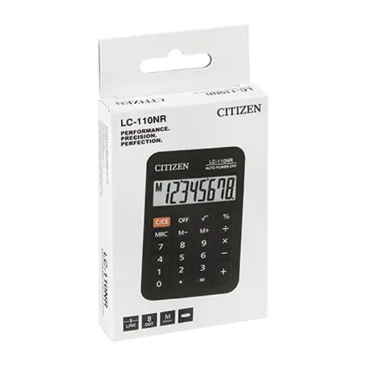 Калькулятор карманный CITIZEN LC-110NR, МАЛЫЙ (89х59 мм), 8 разрядов, питание от батарейки, ЧЕРНЫЙ, фото 3