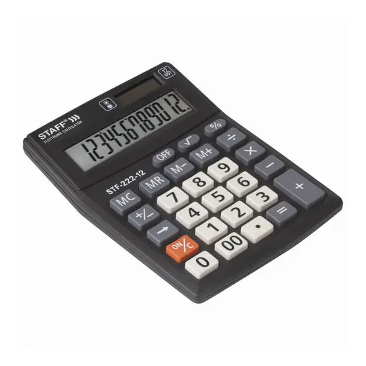 Калькулятор настольный STAFF PLUS STF-222, КОМПАКТНЫЙ (138x103 мм), 12 разрядов, двойное питание, 250420, фото 3