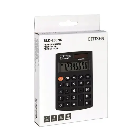 Калькулятор карманный CITIZEN SLD200NR (98х60 мм), 8 разрядов, двойное питание, SLD-200NR, фото 3