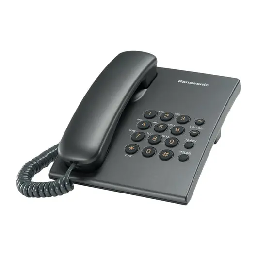 Телефон PANASONIC KX-TS2350RUT, титан, повторный набор, тональный/импульсный режим, фото 1
