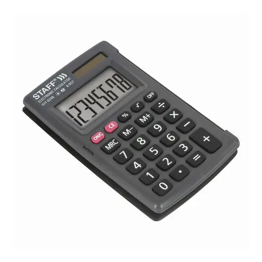 Калькулятор карманный STAFF STF-6248 (104х63 мм), 8 разрядов, двойное питание, 250284, фото 3