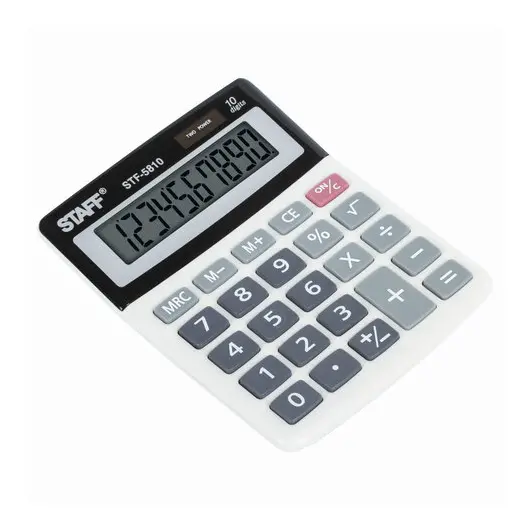 Калькулятор настольный STAFF STF-5810, КОМПАКТНЫЙ (134х107 мм), 10 разрядов, двойное питание, 250287, фото 4