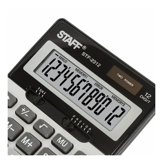Калькулятор настольный металлический STAFF STF-2312 (175х107 мм), 12 разрядов, двойное питание, 250135, фото 6
