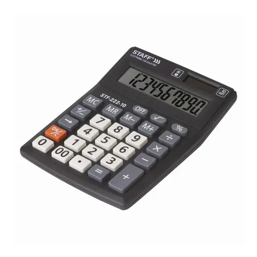 Калькулятор настольный STAFF PLUS STF-222, КОМПАКТНЫЙ (138x103 мм), 10 разрядов, двойное питание, 250419, фото 4