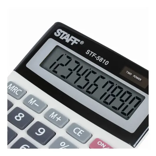 Калькулятор настольный STAFF STF-5810, КОМПАКТНЫЙ (134х107 мм), 10 разрядов, двойное питание, 250287, фото 6