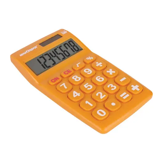 Калькулятор ЮНЛАНДИЯ карманный, 8 разрядов, двойное питание, 138х80мм, СИНИЙ, блистер, фото 3