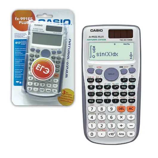 Калькулятор инженерный CASIO FX-991ESPLUS-SBEHD (162х80 мм), 417 функций, двойное питание, сертифицирован для ЕГЭ, фото 1