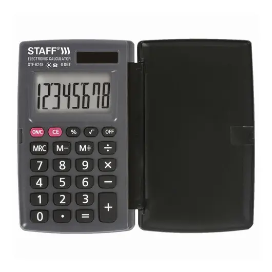 Калькулятор карманный STAFF STF-6248 (104х63 мм), 8 разрядов, двойное питание, 250284, фото 2