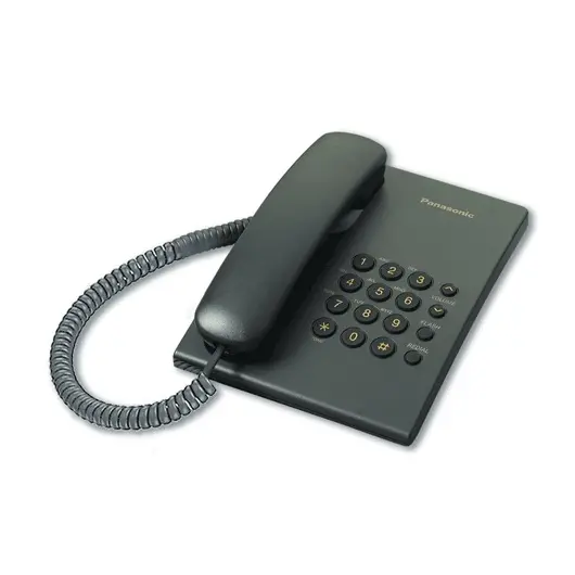 Телефон PANASONIC KX-TS2350RUB, черный, повторный набор, тональный/импульсный режим, фото 1