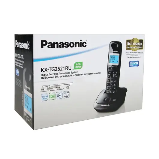 Радиотелефон PANASONIC KX-TG2521RUT, память 50 номеров, АОН, повтор, автоответчик, титановый, фото 2