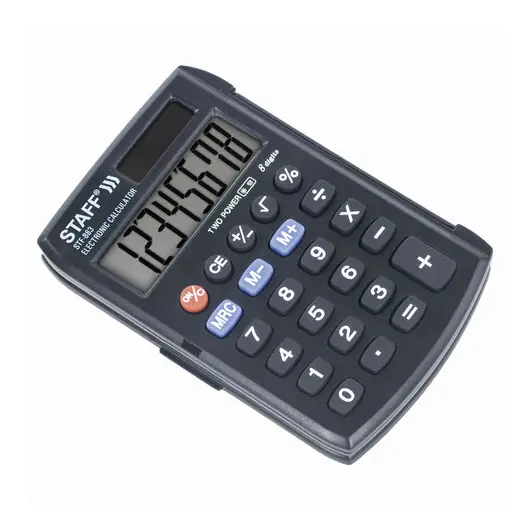 Калькулятор карманный STAFF STF-883 (95х62 мм), 8 разрядов, двойное питание, 250196, фото 3