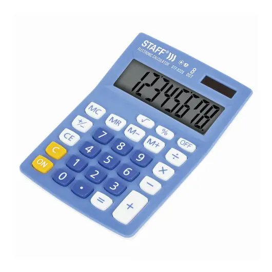 Калькулятор настольный STAFF STF-8328, КОМПАКТНЫЙ (145х103 мм), 8 разрядов, двойное питание, ГОЛУБОЙ, 250294, фото 4