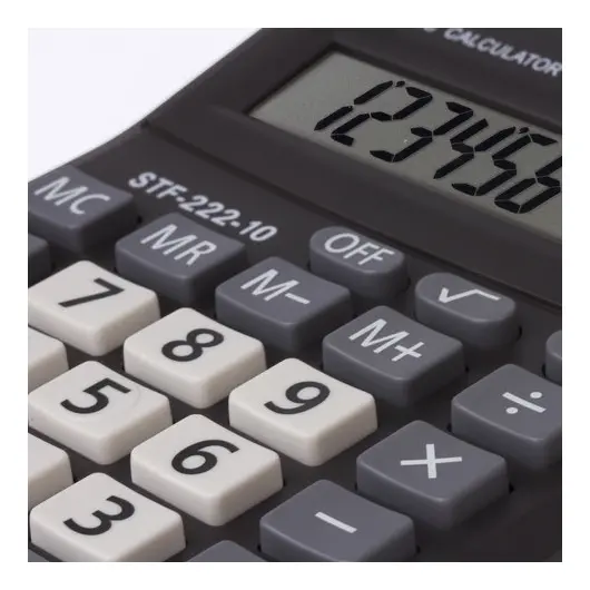 Калькулятор настольный STAFF PLUS STF-222, КОМПАКТНЫЙ (138x103 мм), 10 разрядов, двойное питание, 250419, фото 6