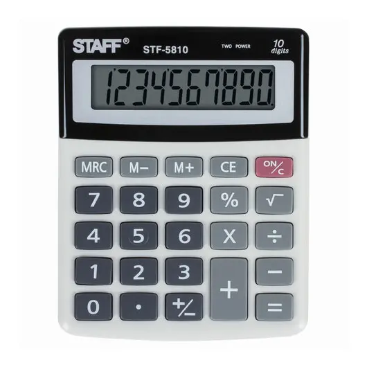 Калькулятор настольный STAFF STF-5810, КОМПАКТНЫЙ (134х107 мм), 10 разрядов, двойное питание, 250287, фото 2