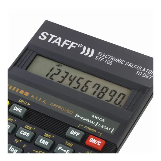 Калькулятор инженерный STAFF STF-165 (143х78 мм), 128 функций, 10 разрядов, 250122, фото 6