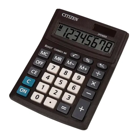 Калькулятор настольный CITIZEN BUSINESS LINE CMB801BK, МАЛЫЙ (137x102 мм), 8 разрядов, двойное питание, фото 3