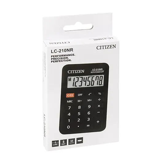 Калькулятор карманный CITIZEN LC-210NR (98х62 мм), 8 разрядов, питание от батарейки, фото 4