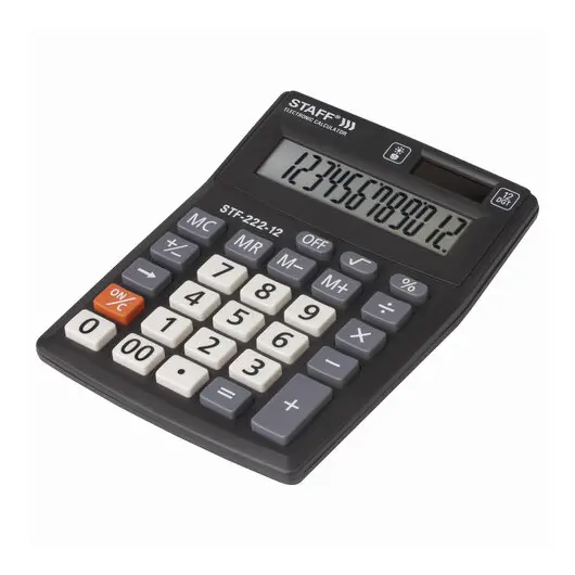 Калькулятор настольный STAFF PLUS STF-222, КОМПАКТНЫЙ (138x103 мм), 12 разрядов, двойное питание, 250420, фото 4