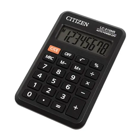 Калькулятор карманный CITIZEN LC-210NR (98х62 мм), 8 разрядов, питание от батарейки, фото 3