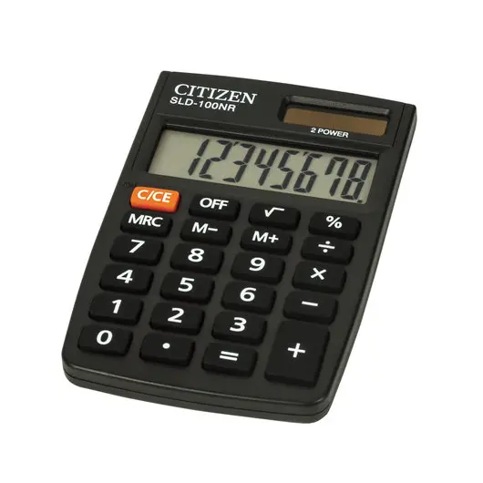 Калькулятор карманный CITIZEN SLD-100NR (90х60 мм), 8 разрядов, двойное питание, фото 2