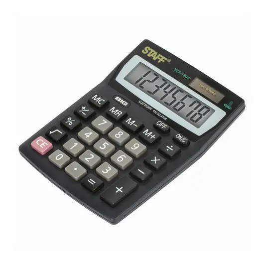 Калькулятор настольный STAFF STF-1808, КОМПАКТНЫЙ (140х105 мм), 8 разрядов, двойное питание, 250133, фото 4