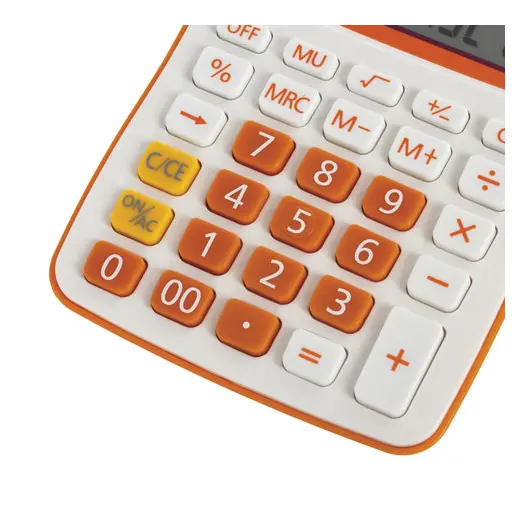 Калькулятор настольный STAFF STF-6222, КОМПАКТНЫЙ (148х105 мм), 12 разрядов, двойное питание, ОРАНЖЕВЫЙ, блистер, 250292, фото 7