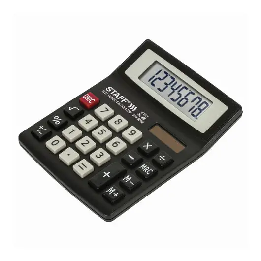 Калькулятор настольный STAFF STF-8008, КОМПАКТНЫЙ (113х87 мм), 8 разрядов, двойное питание, 250147, фото 5