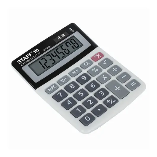 Калькулятор настольный STAFF STF-5808, КОМПАКТНЫЙ (134х107 мм), 8 разрядов, двойное питание, 250286, фото 3