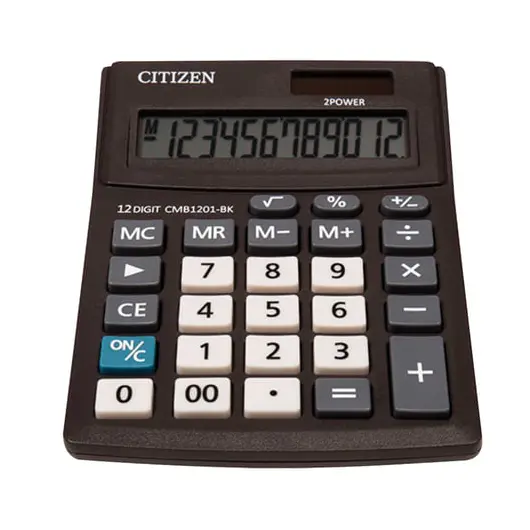 Калькулятор настольный CITIZEN BUSINESS LINE CMB1201BK, МАЛЫЙ (137х102 мм), 12 разрядов, двойное питание, фото 1