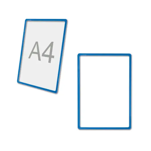Рамка POS для ценников, рекламы и объявлений А4, синяя, без защитного экрана, 290250, фото 1