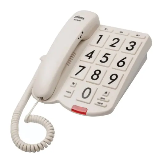 Телефон RITMIX RT-520 ivory, быстрый набор 3 номеров, световая индикация звонка, крупные кнопки, слоновая кость, 15118355, фото 1