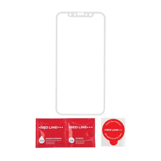 Защитное стекло для iPhone X/XS Full Screen (3D), RED LINE, белый, УТ000012289, фото 3