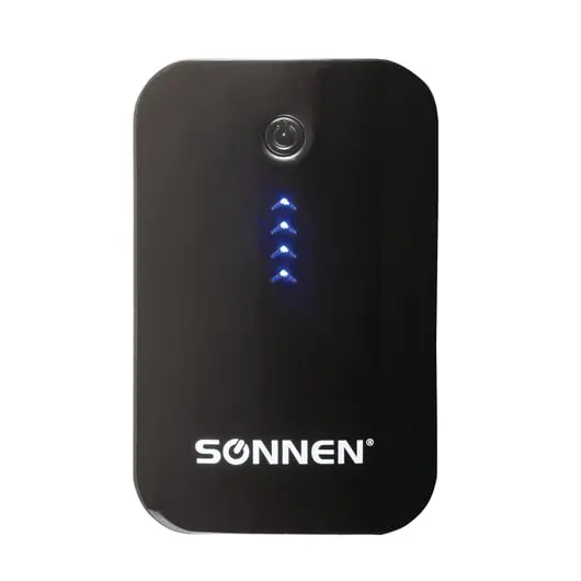 Аккумулятор внешний SONNEN POWERBANK V203, 6000 mAh, 2 USB, литий-ионный, черный, 262754, фото 5