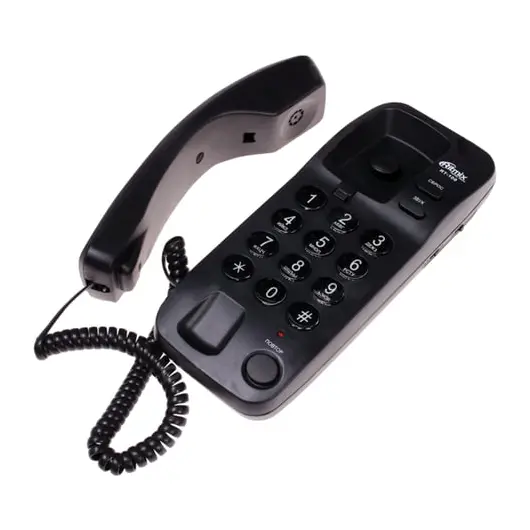 Телефон RITMIX RT-100 black, световая индикация звонка, отключение микрофона, черный, 15116194, фото 3