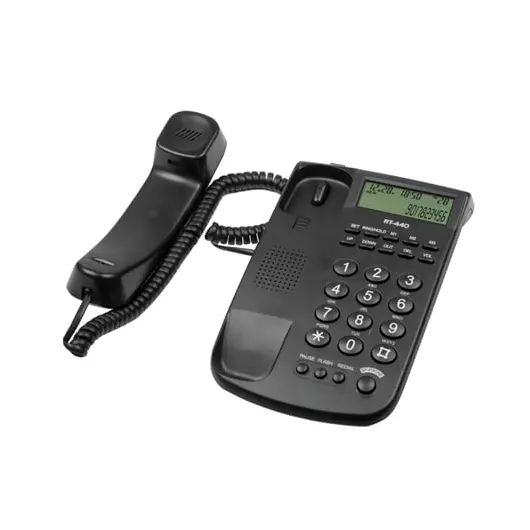 Телефон RITMIX RT-440 black, АОН, спикерфон, быстрый набор 3 номеров, автодозвон, дата, время, черный, 15118352, фото 3