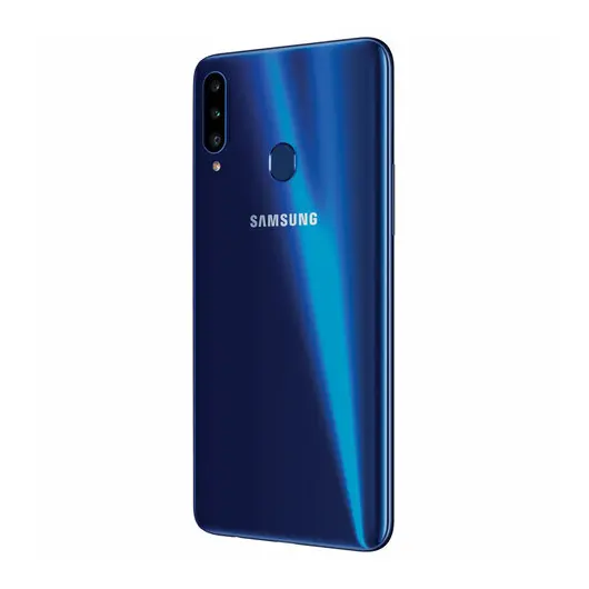Смартфон SAMSUNG Galaxy A20s, 2 SIM, 6,5”, 4G (LTE), 13/8 + 8 + 5 Мп, 32 ГБ, microSD, синий, SM-A207FZBDSER, фото 4
