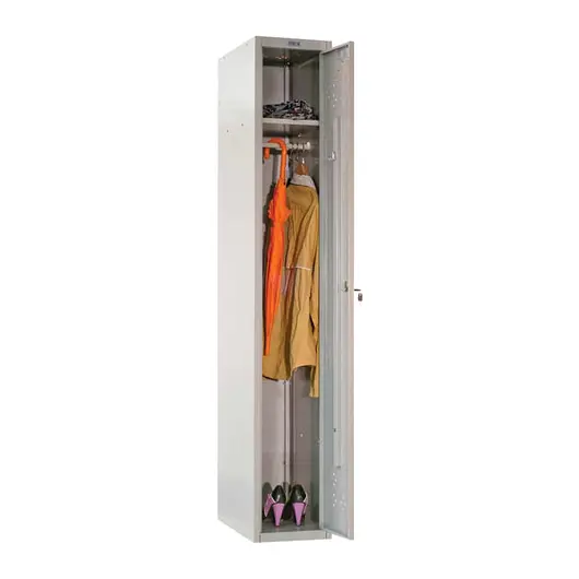 Шкаф металлический для одежды ПРАКТИК &quot;LS-01&quot;, односекционный, 1830х302х500 мм, 17 кг, разборный, фото 1